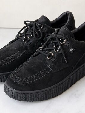 tuk Black Suede Platform Creeper Sneakers